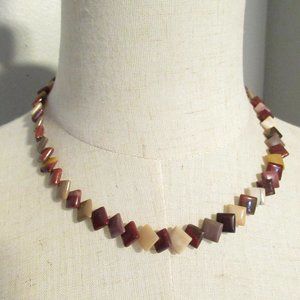 Mookite Jasper diamond necklace
